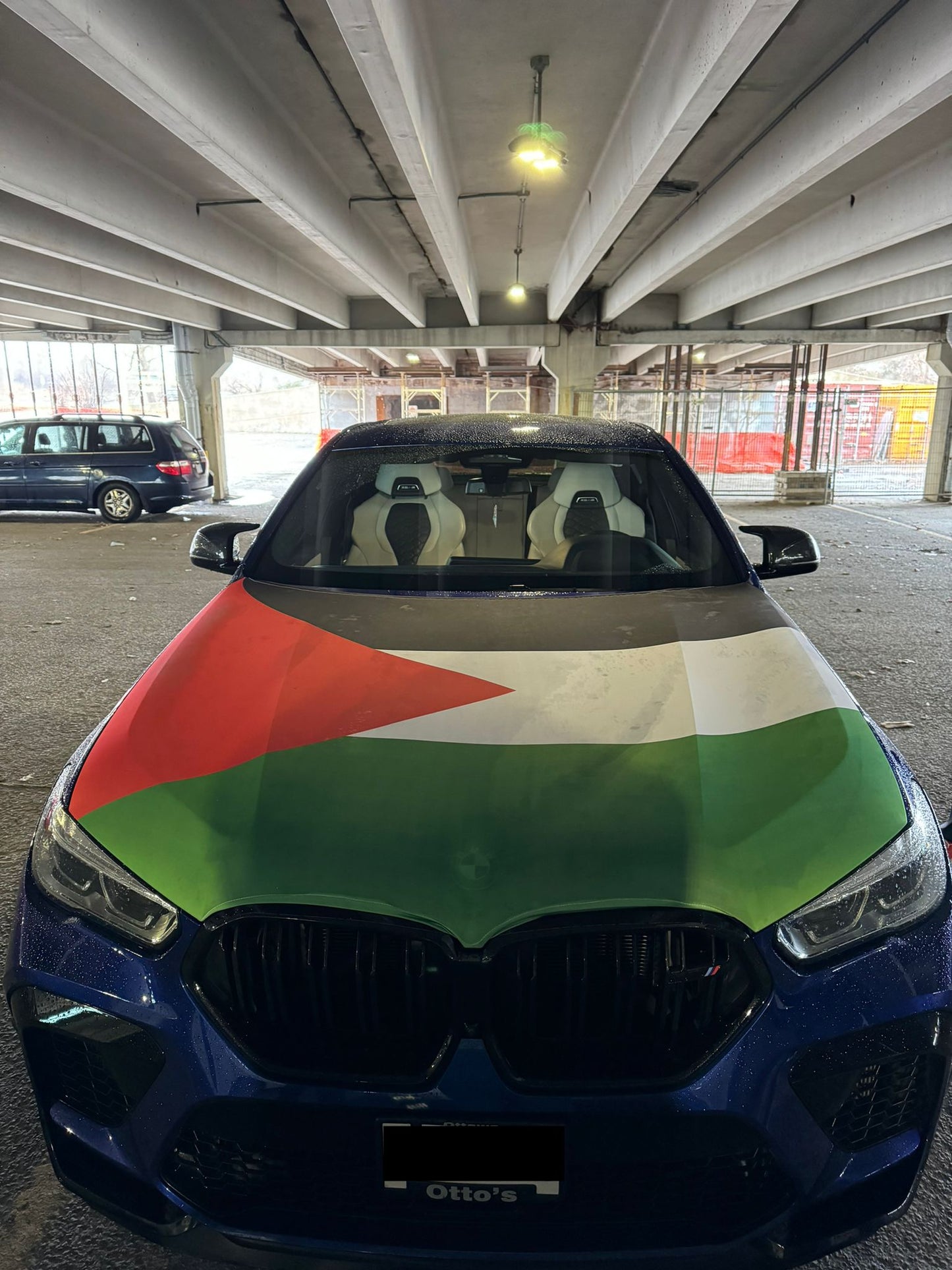 Palestine car hood flag