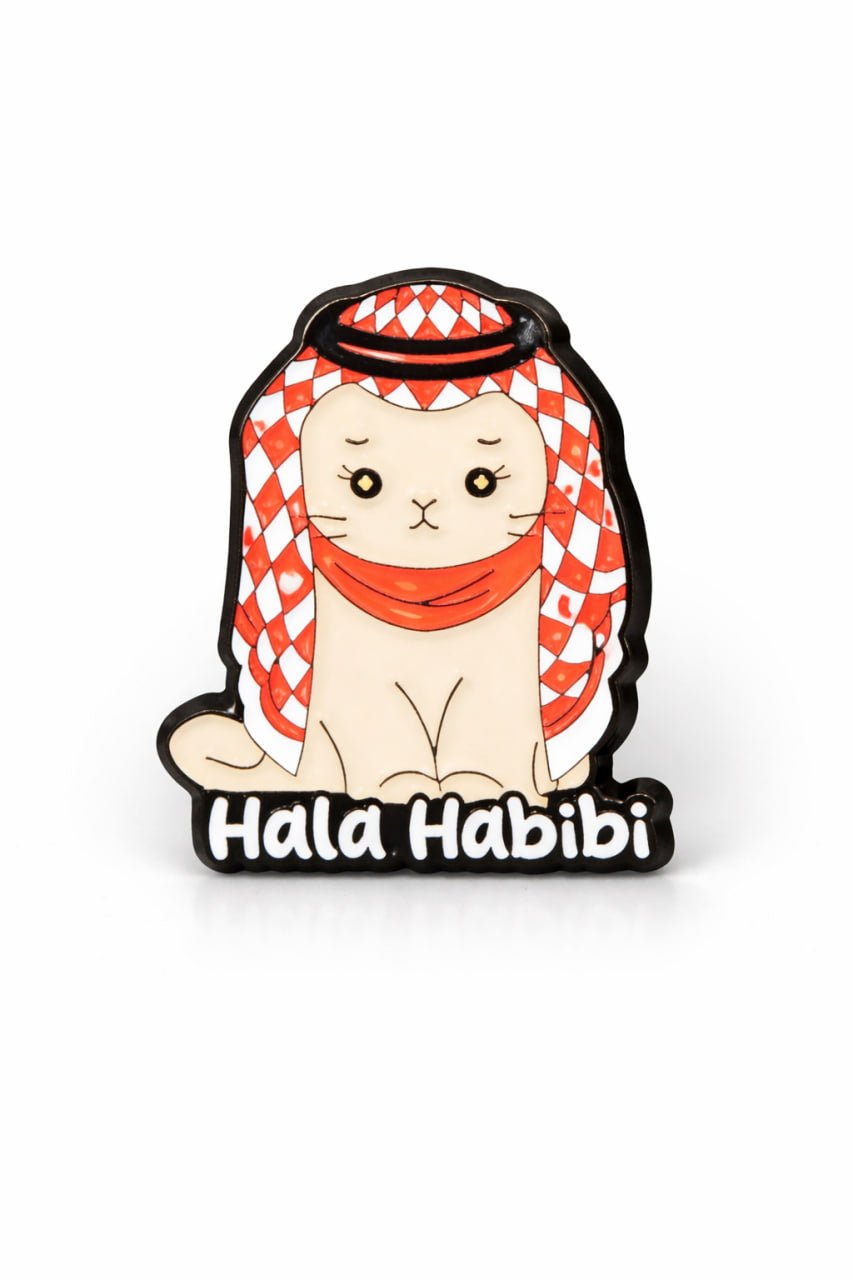 Hala Habibi & Meowslim Cat Enamel Pins - Palestine Market